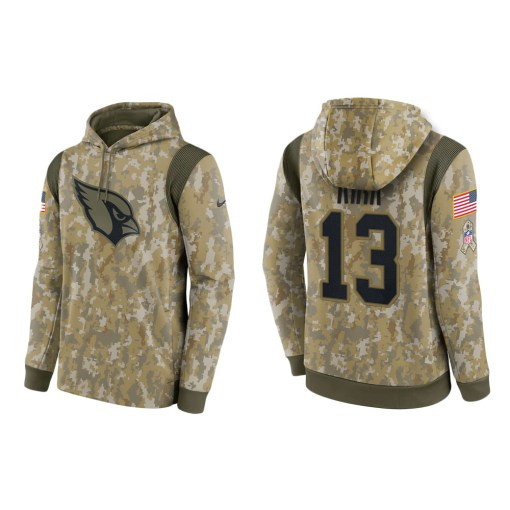 Christian Kirk Arizona Cardinals Camo 2021 Salute To Service Veterans Day Therma Pullover Hoodie