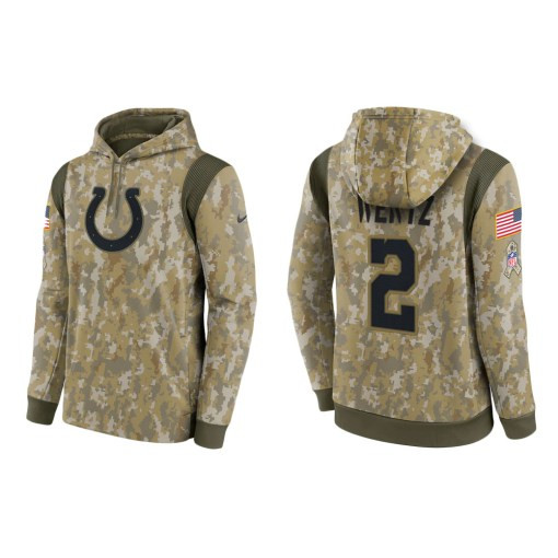 Carson Wentz Indianapolis Colts Camo 2021 Salute To Service Veterans Day Therma Pullover Hoodie