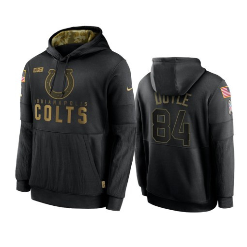 Indianapolis Colts Jack Doyle Black 2020 Salute To Service Sideline Performance Pullover Hoodie