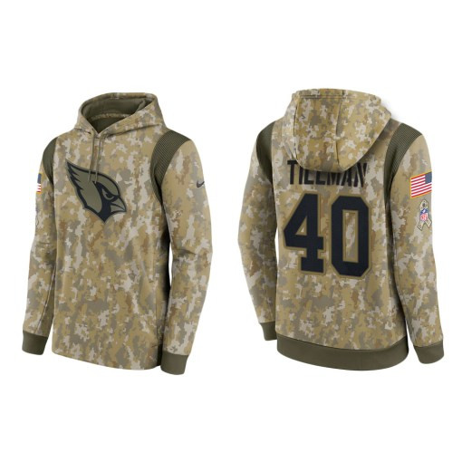 Pat Tillman Arizona Cardinals Camo 2021 Salute To Service Veterans Day Therma Pullover Hoodie