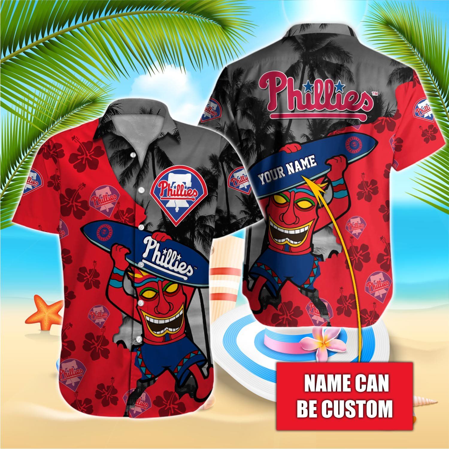 Philadelphia Phillies Custom Name Hawaiian Shirt