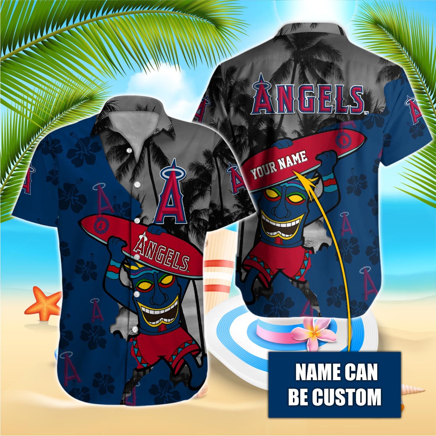 Customizable Name Los Angeles Angels Tropical Shirt