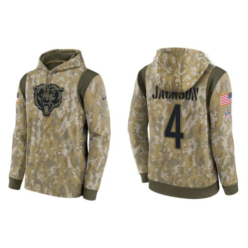 Eddie Jackson Chicago Bears Camo 2021 Salute To Service Veterans Day Therma Pullover Hoodie