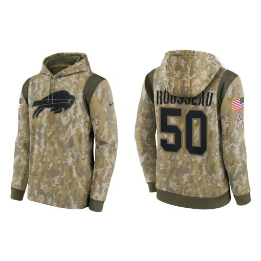 Gregory Rousseau Buffalo Bills Camo 2021 Salute To Service Veterans Day Therma Pullover Hoodie