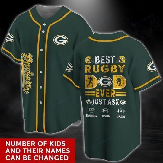 Green Bay Packers Personalized Baseball Jersey 492