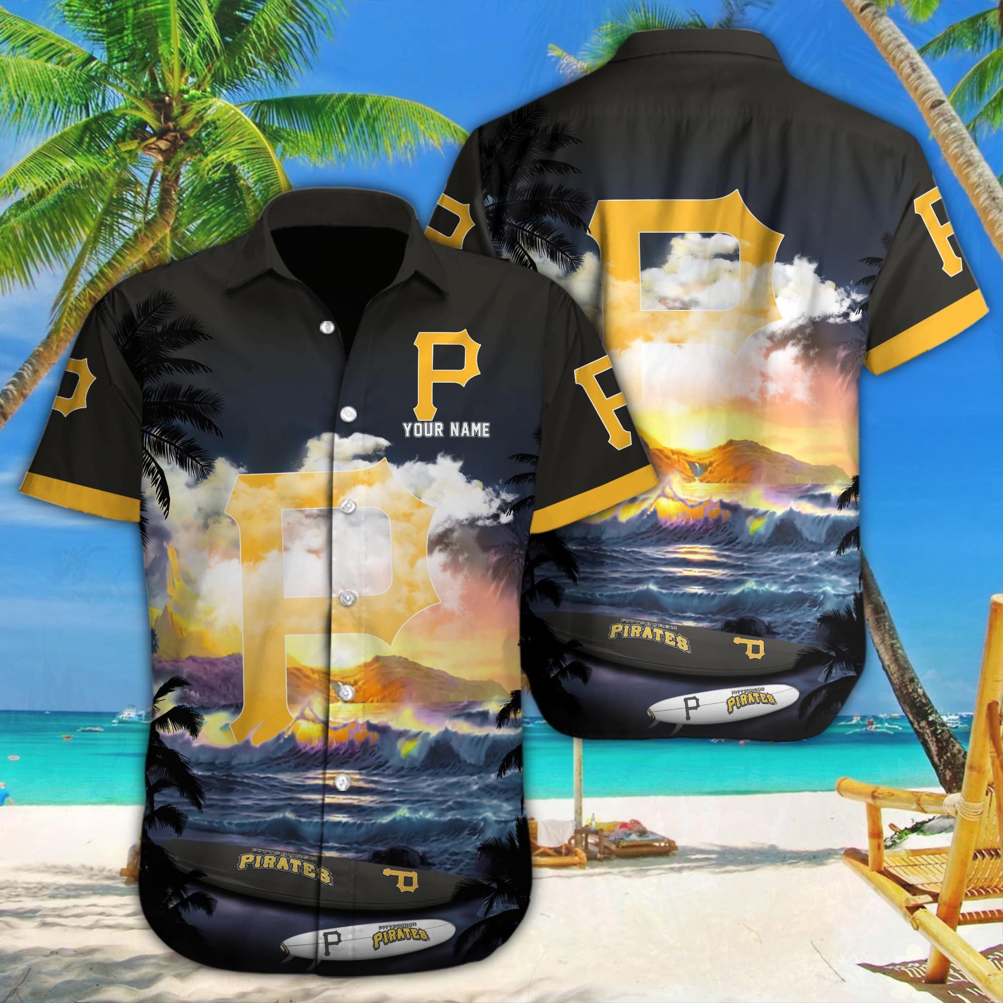 Pittsburgh Pirates Customizable Name Tropical Shirt