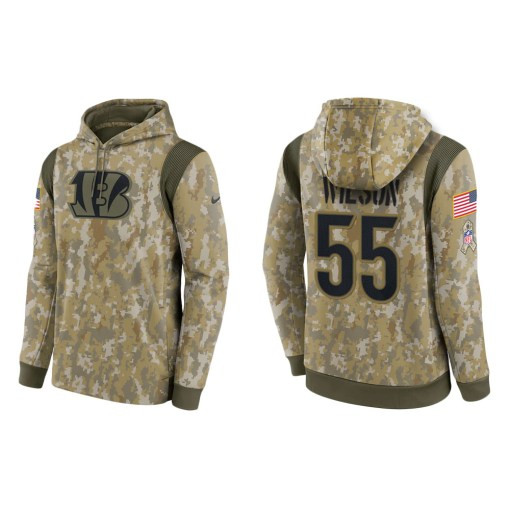 Logan Wilson Cincinnati Bengals Camo 2021 Salute To Service Veterans Day Therma Pullover Hoodie