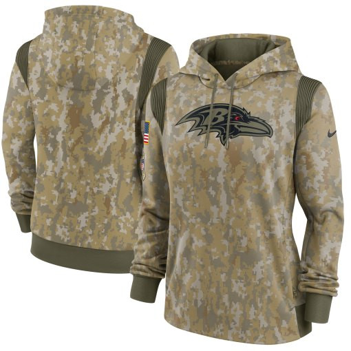 Baltimore Ravens Women’S 2021 Salute To Service Therma Performance Pullover Hoodie – Olive