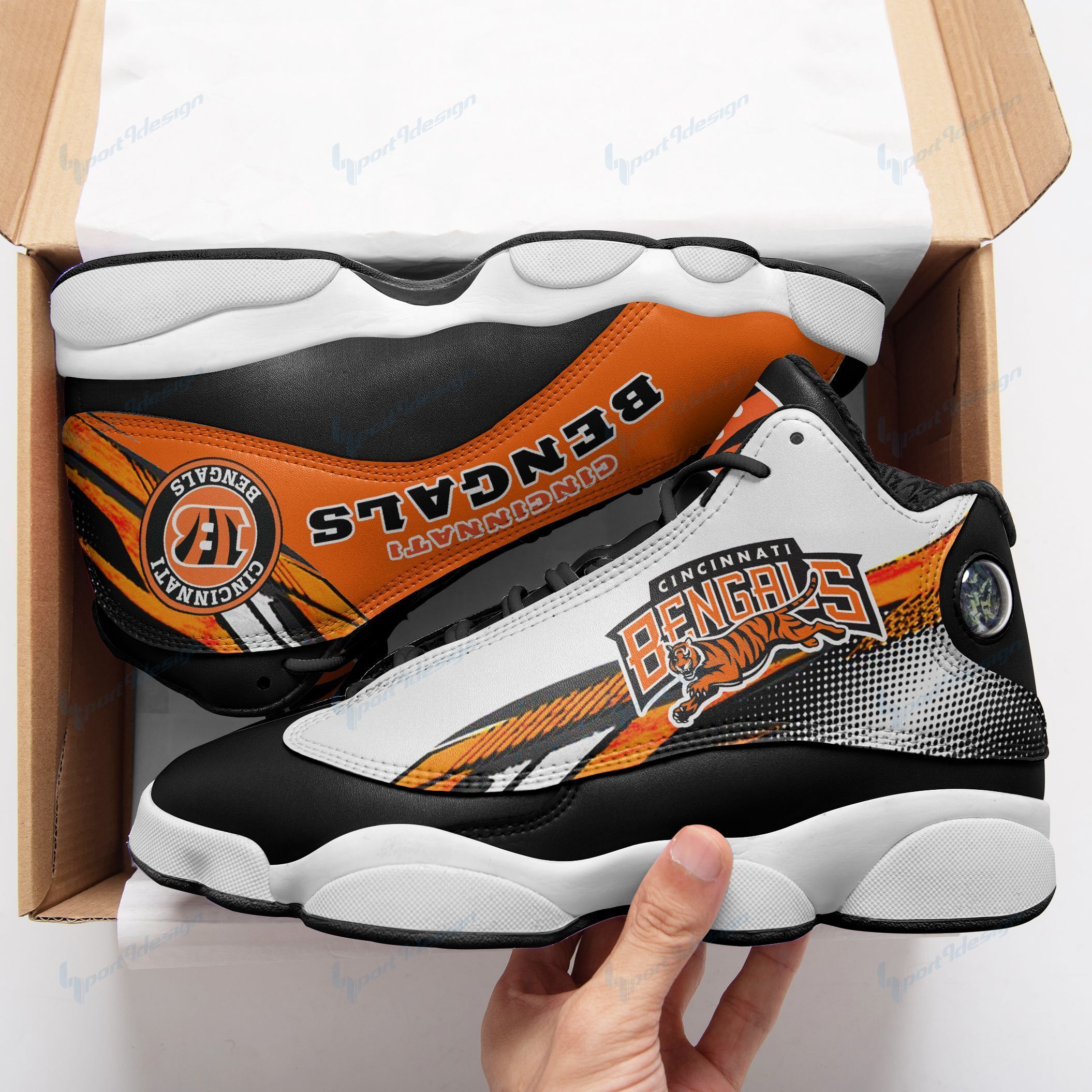 Cincinnati Bengals Air JD13 Sneakers 619