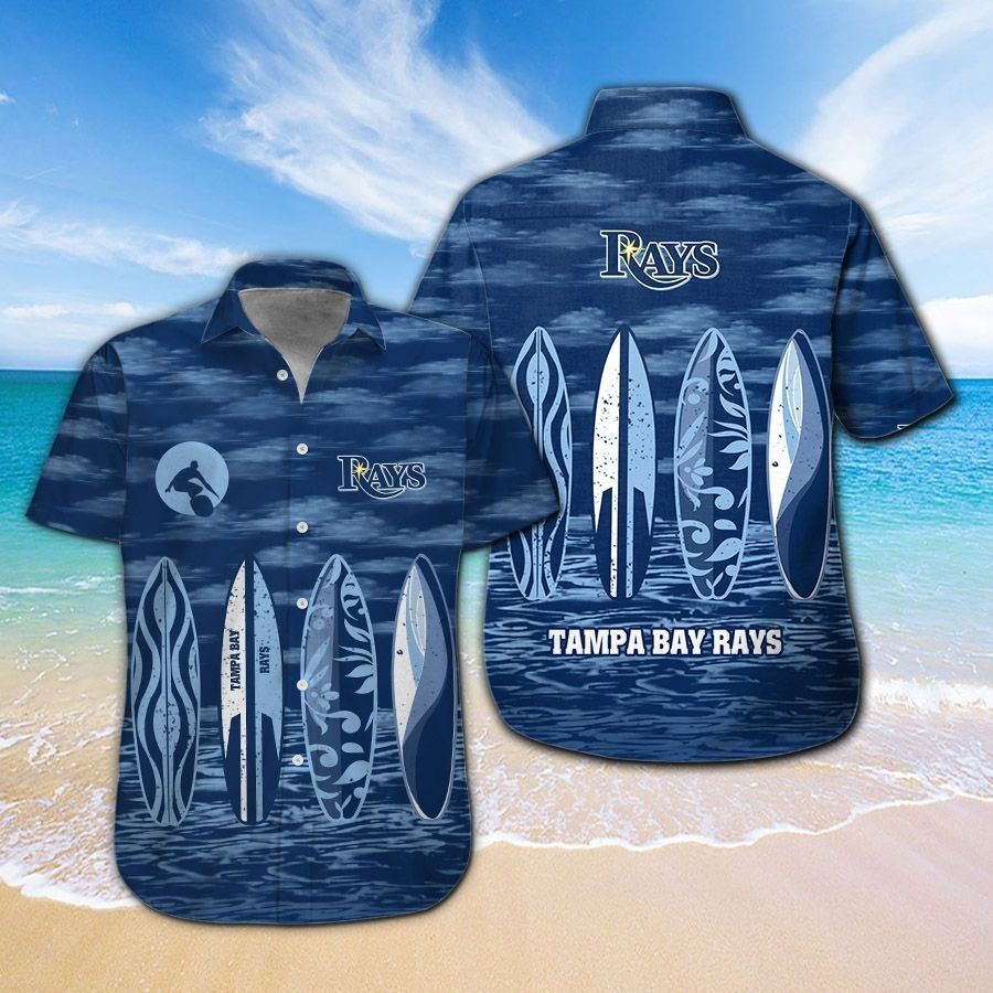 Tampa Bay Rays Short Sleeve Button Up Tropical Hawaiian Shirt Ver06