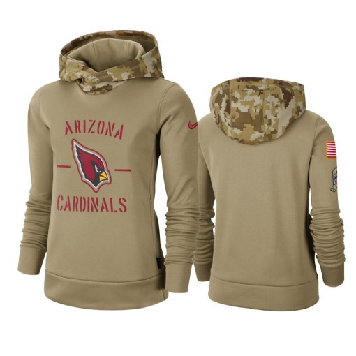 Arizona Cardinals Khaki 2019 Salute To Service Therma Pullover Hoodie