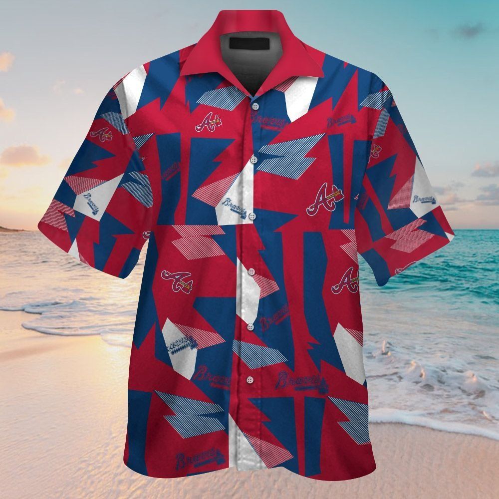 Atlanta Braves Short Sleeve Hawaiian Shirt Tropical Button Up