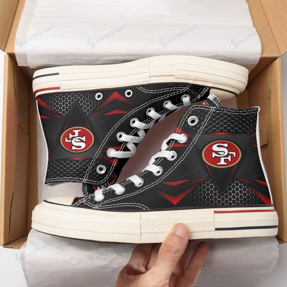 San Francisco 49ers New High Top Canvas Shoes 65