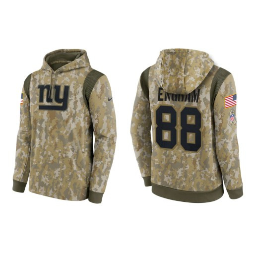 Evan Engram New York Giants Camo 2021 Salute To Service Veterans Day Therma Pullover Hoodie