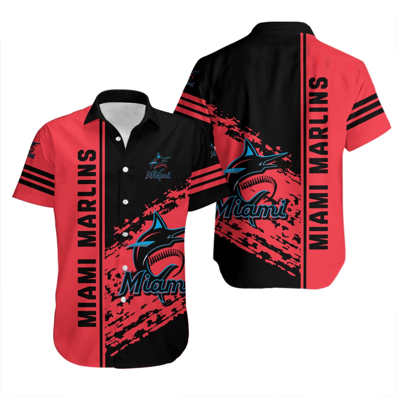 Miami Marlins Hawaiian Shirt Quarter Style – Mlb