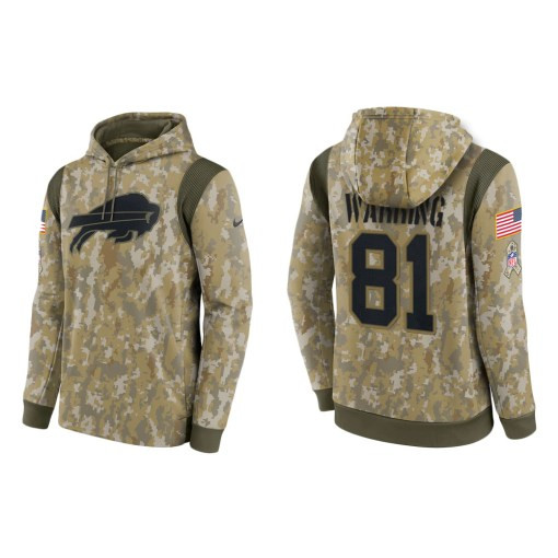 Kahale Warring Buffalo Bills Camo 2021 Salute To Service Veterans Day Therma Pullover Hoodie