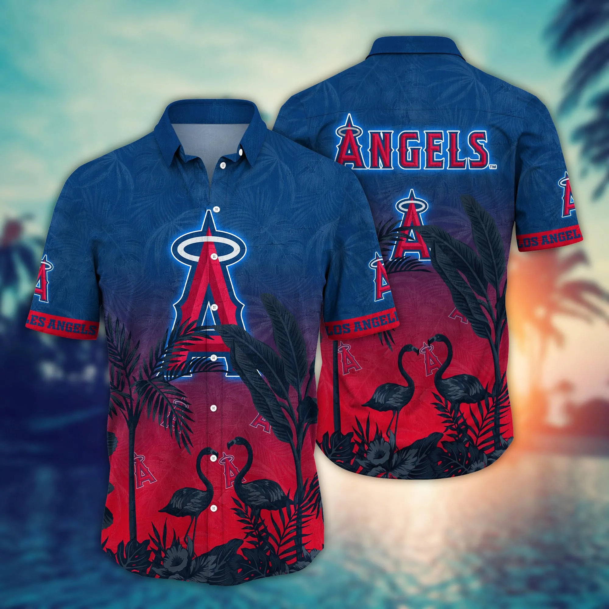 Los Angeles Angels Mlb Hawaiian Shirt Starry Nightstime Aloha Shirt