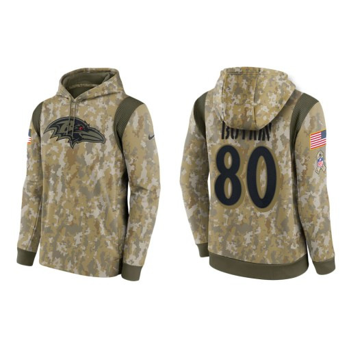 Miles Boykin Baltimore Ravens Camo 2021 Salute To Service Veterans Day Therma Pullover Hoodie