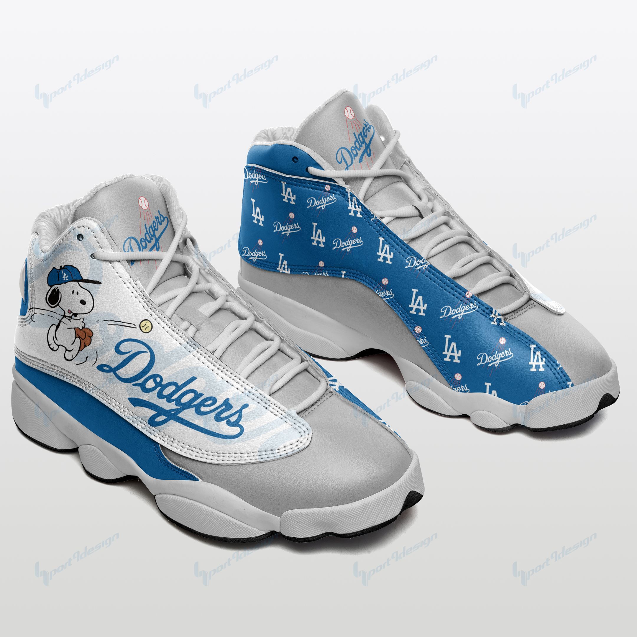 Los Angeles Dodgers and Snoopy Air JD13 Sneakers 643