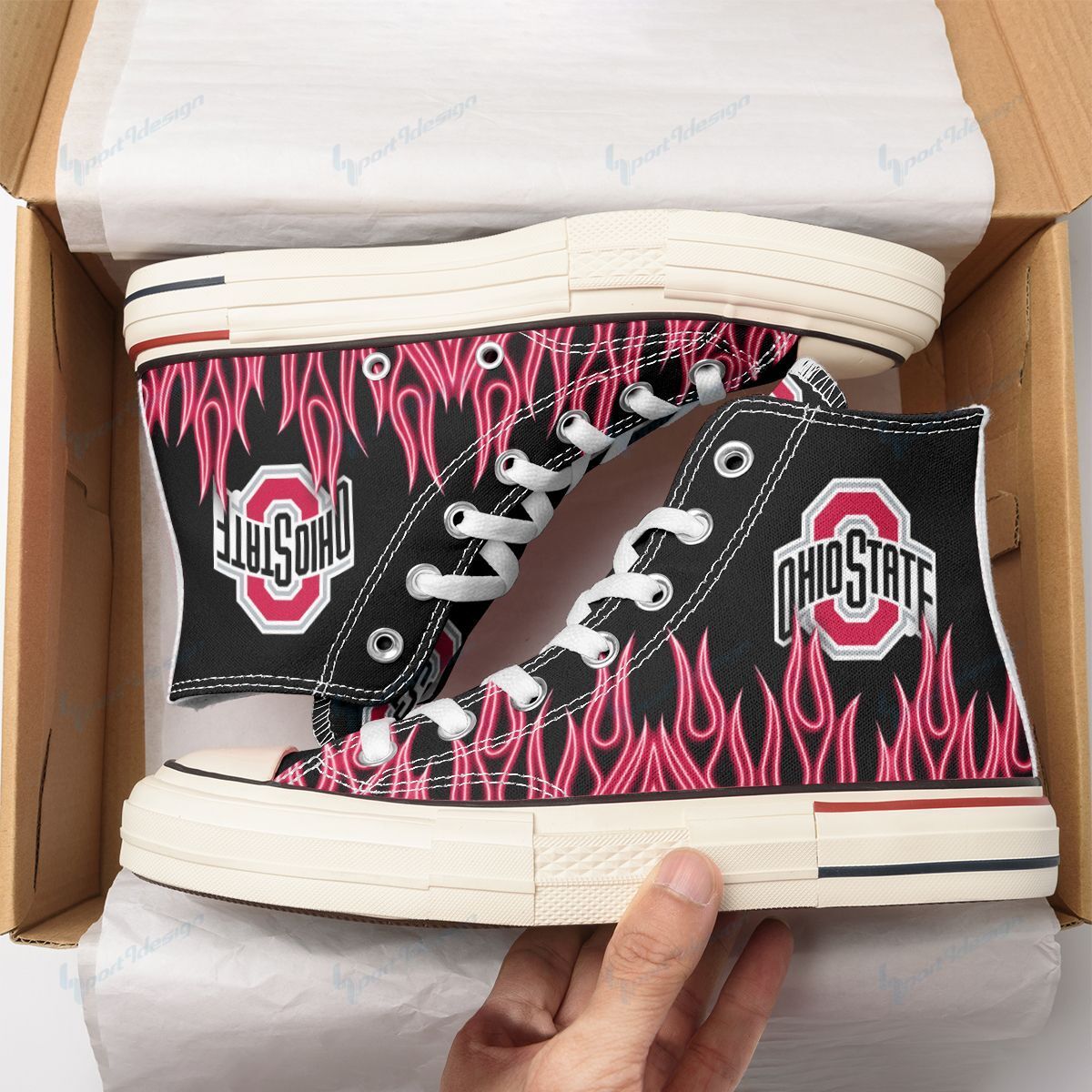 Ohio State Buckeyes New High Top Canvas Shoes 73