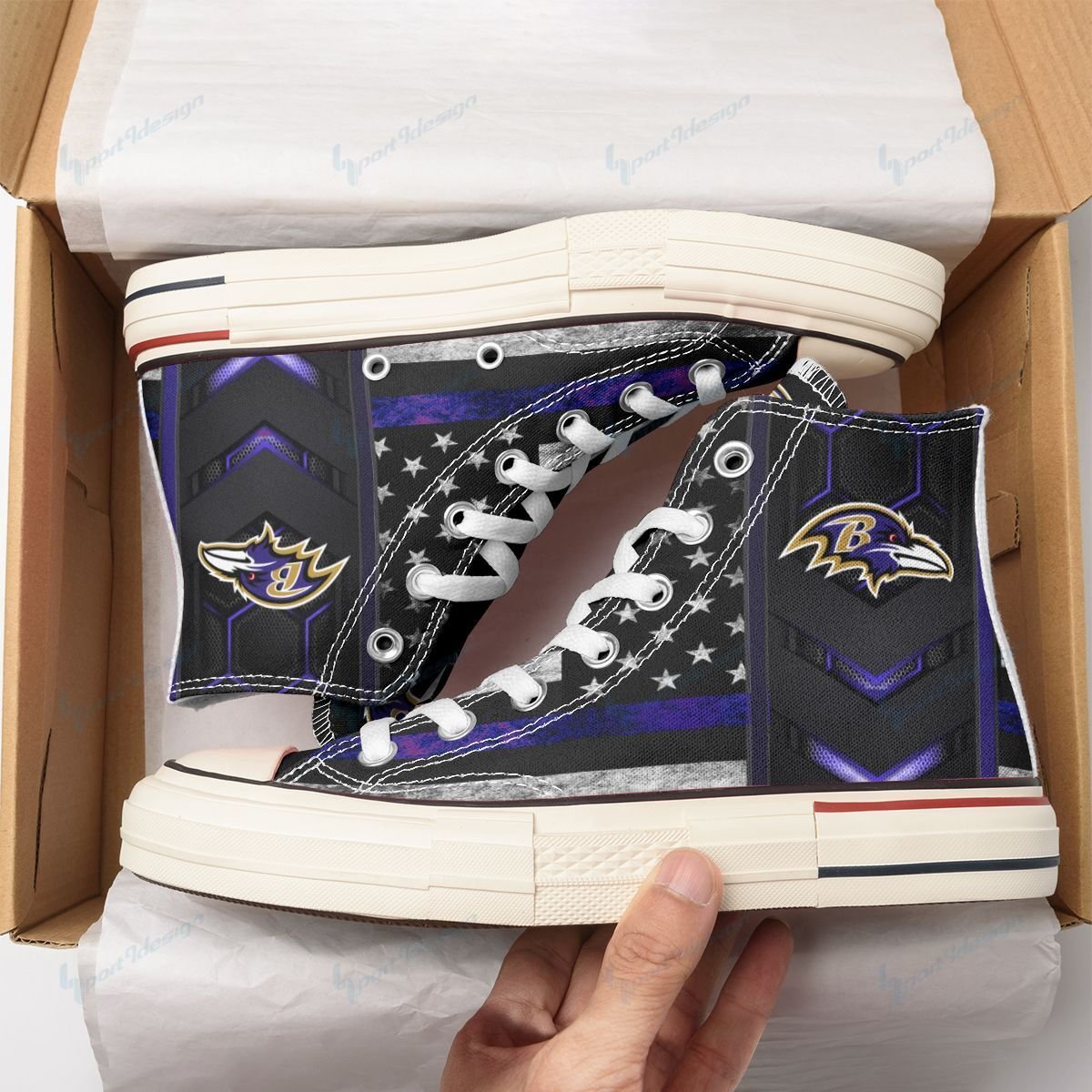 Baltimore Ravens New High Top Canvas Shoes 71